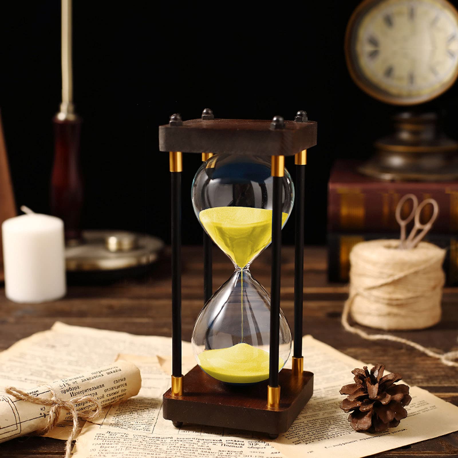 Hourglass Sand Clock Timers Dual Protection Child Safety Time Management Assistant,(15/30/45/60 Minutes Timer Clock Kitchens) Help Customers Engrave Their Name Or Quote On The Hourglass