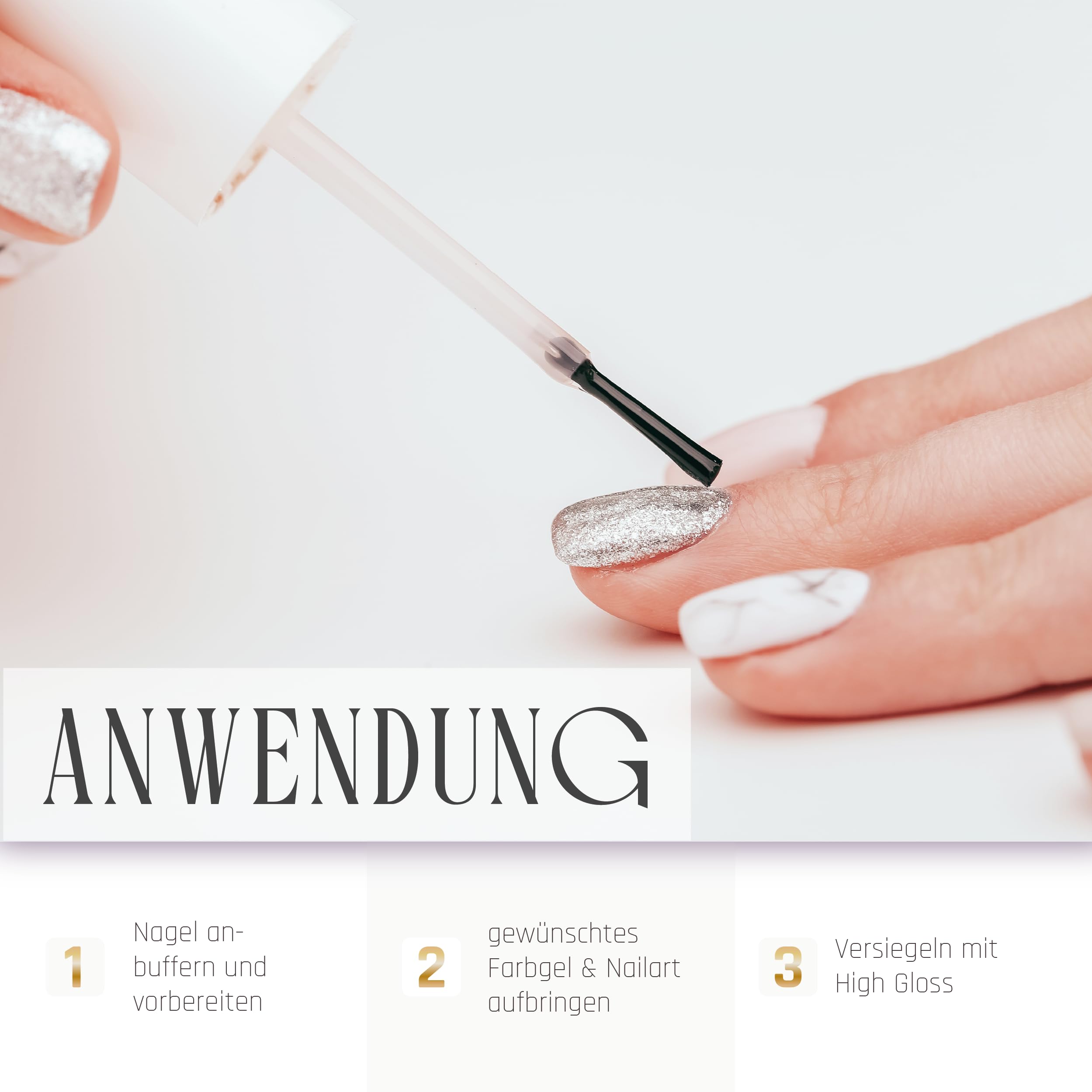 Lynis-Nailshop.de Vernis à ongles UV brillant 50 ml – Quick Finish sans couche de sudation + pas de jaunissement + brillance pendant des semaines comme au jour 1