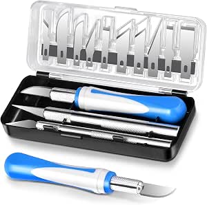 16 Pcs Craft Knife Set with 3 Handles and 10 Blades