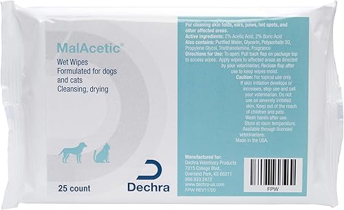 Toallitas húmedas para perros y gatos, 25 unidades