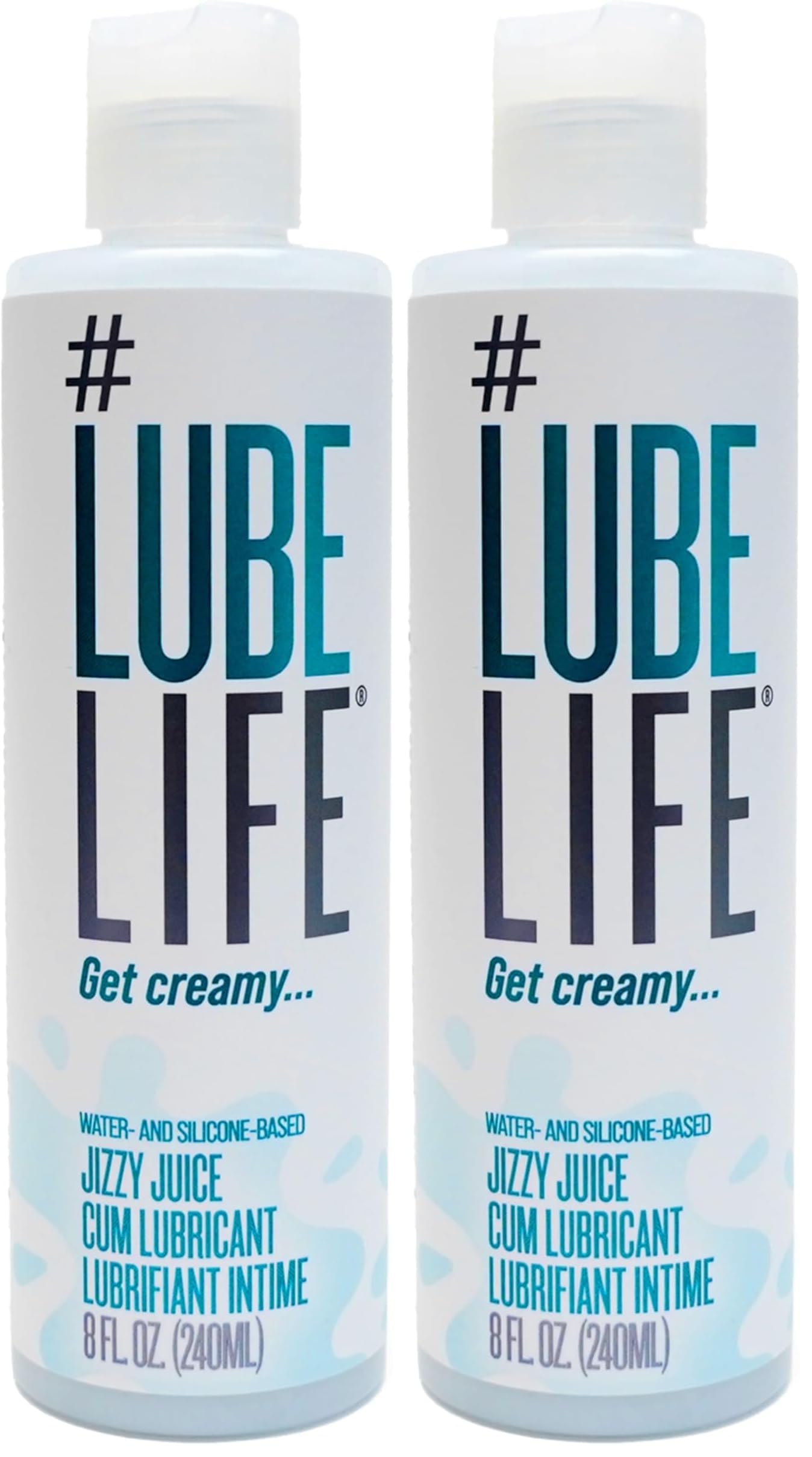 LUBELIFE Cum Lube Thick, Creamy Lube for Men, Women & Couples – Realistic Look & Feel, Hybrid Formula, Hypoallergenic Personal Lubricant, 8 Fl Oz: 8 Fl Oz (Pack of 2) Jizzy Juice