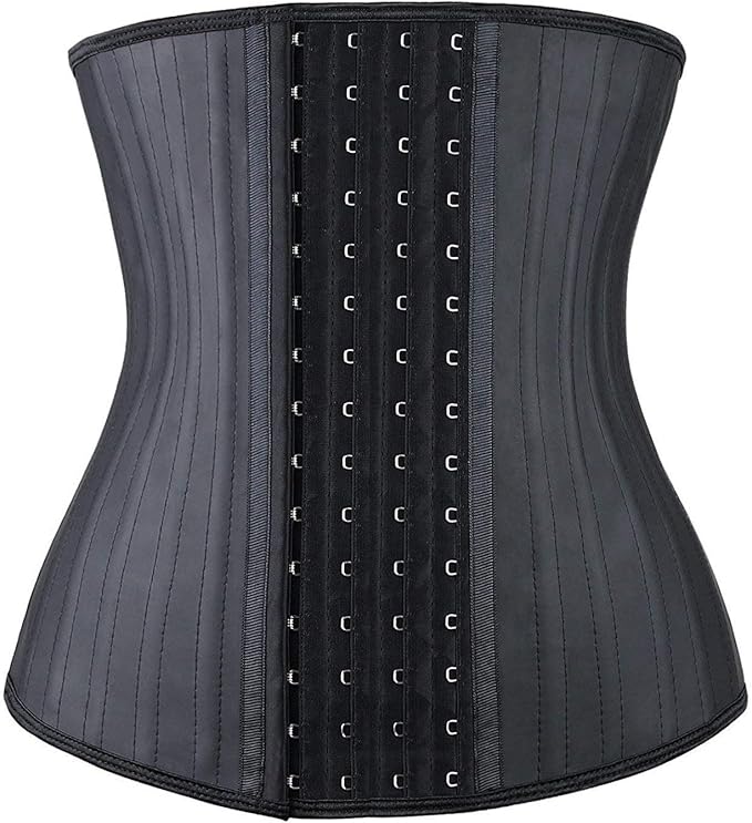 YIANNA waist trainer for women latex underbust waist corset cincher hourglass body shaper 4 hooks