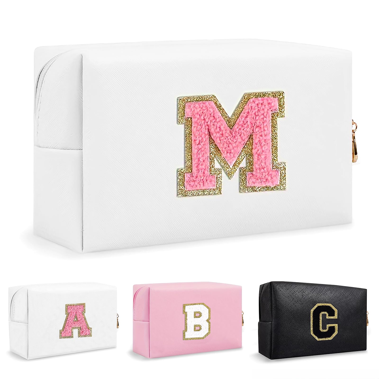 Bolsa de Maquillaje, Bolsa de Cosméticos Impermeable de Viaje, PU Cuero, Neceser de Baño, Bolsa De Aseo Y Almacenamiento para Mujer,Cosas Preppy para niñas Adolescentes (Letra A-Z) — view 108