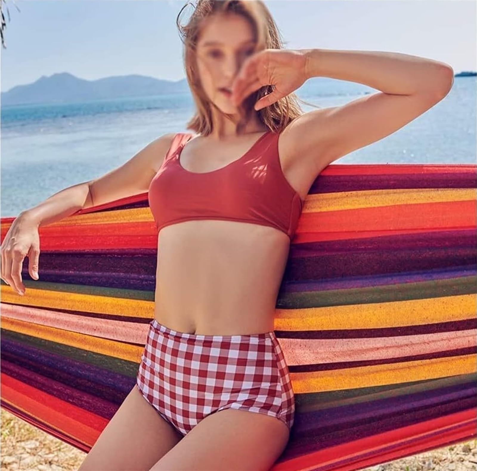 Hamak Ultralekki, Hammock 200x100 Cm Pojedynczy Hamak Ogród Wypoczynek Na Świeżym Powietrzu Grube Płótno Huśtawka Kempingowy Z Plecakiem na Kemping, na Zewnątrz(Blue)