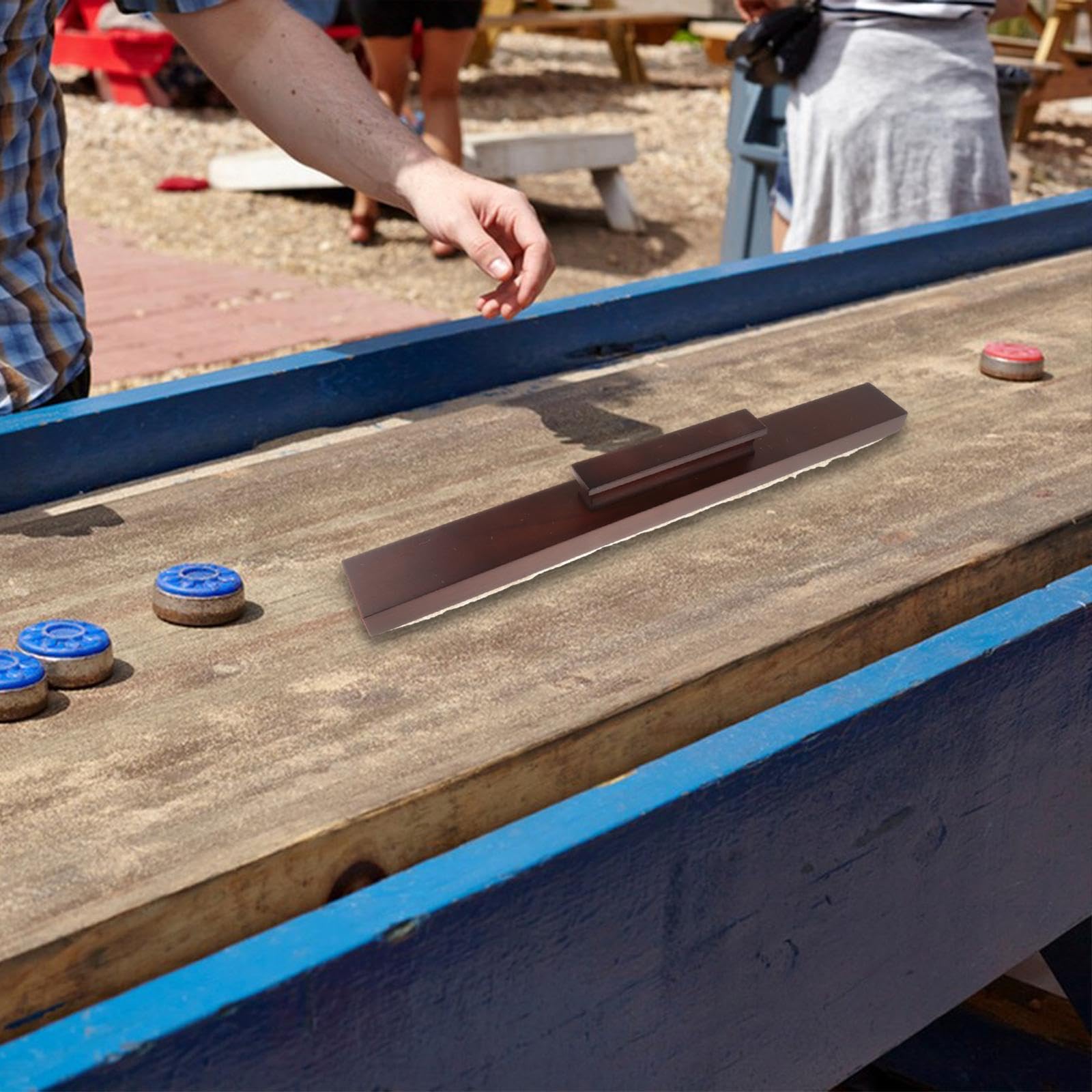 Cepillo de Limpieza para Mesa de Shuffleboard, Herramienta ergonómica de Madera para Interiores, Rojo Oscuro