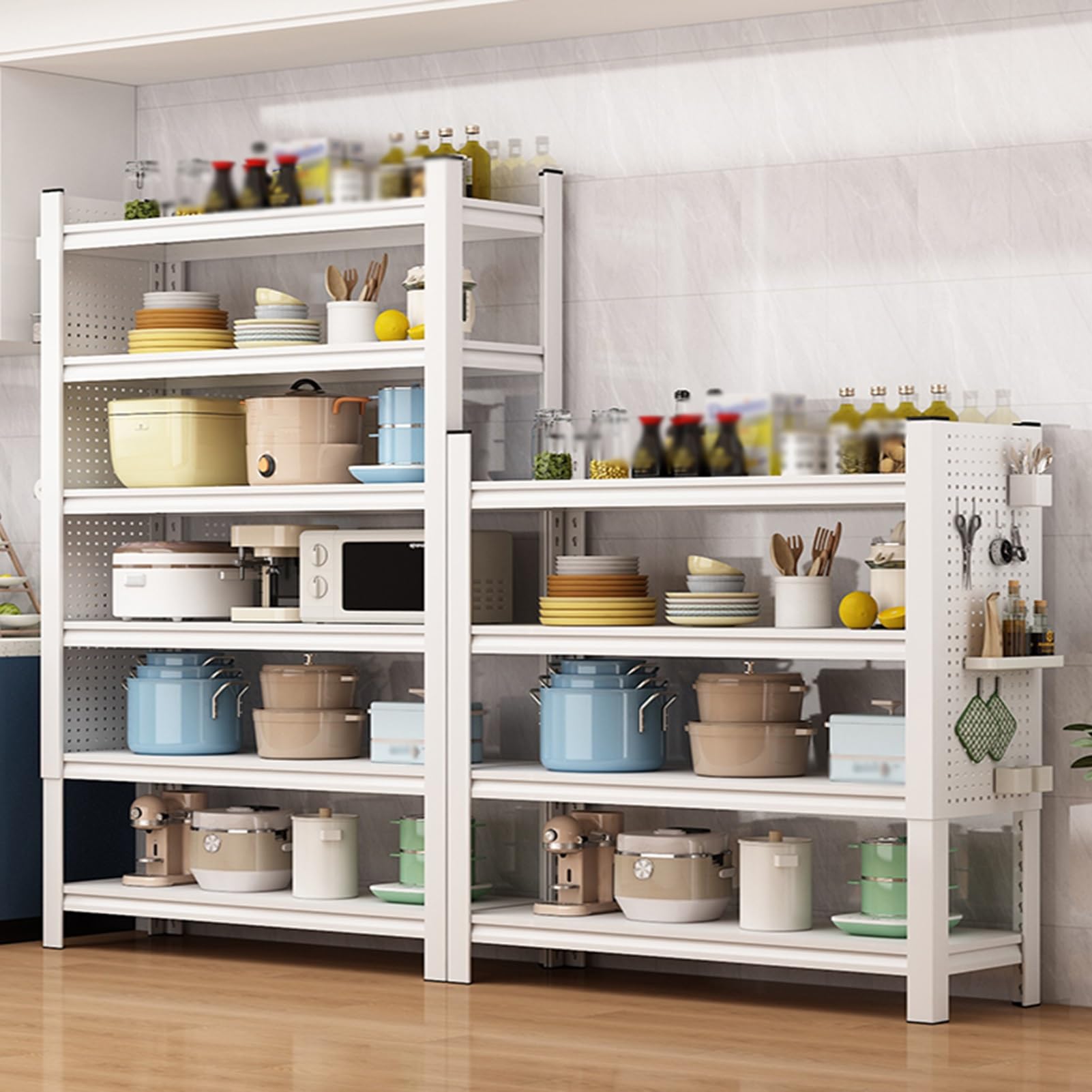 Scaffale regolabile in metallo per cucina, dispensa, garage, bagno, organizer per regali di inaugurazione della casa, accessori essenziali per la casa (120 x 30 x 121 cm)