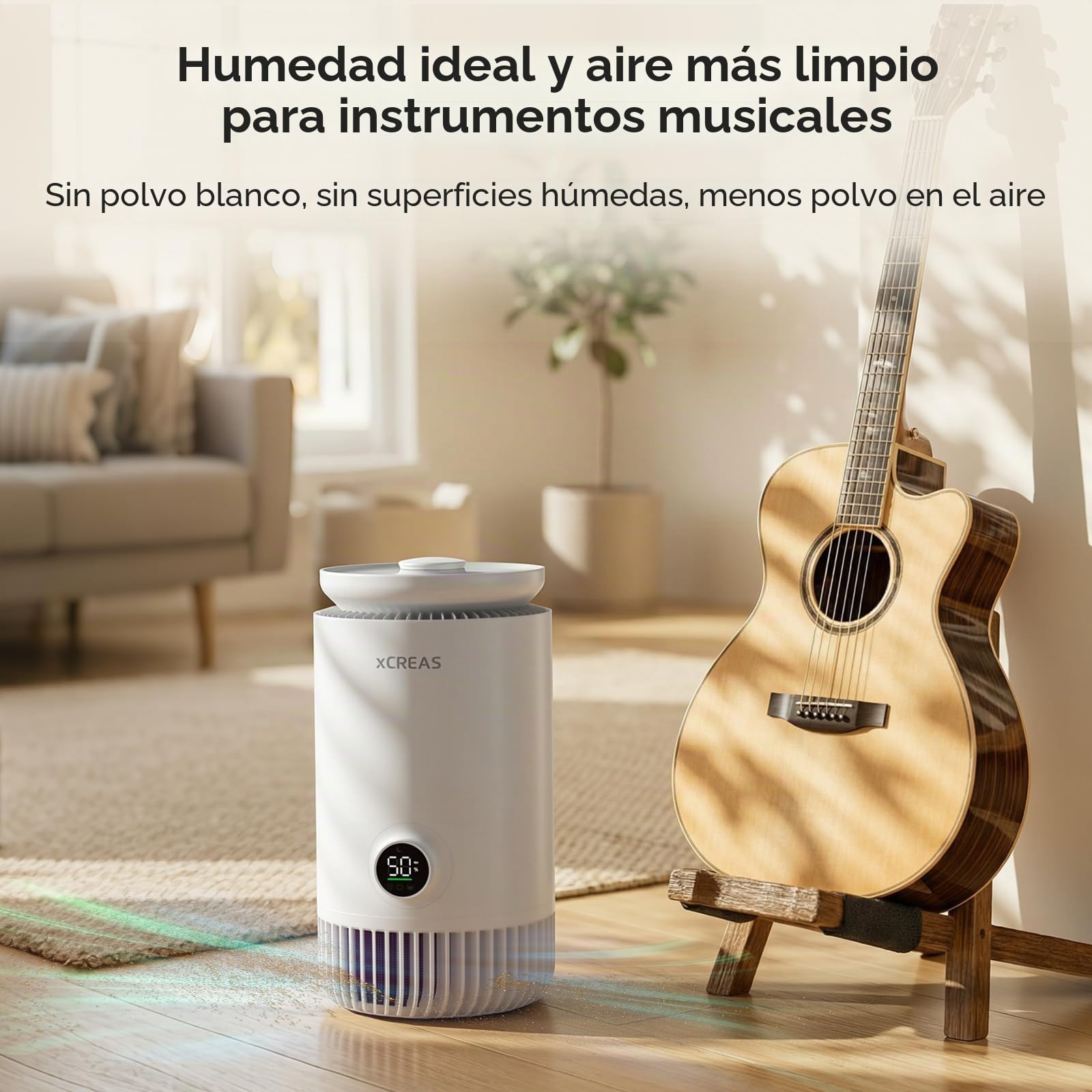 Combo de humidificador y purificador de aire 2 en 1, humidificador evaporativo 2 en 1 y filtro HEPA purificador de aire para dormitorio, relleno superior de tanque de 0.8 galones