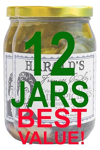 Harold's - Rebanadas de pepinillos de eneldo de corte arrugado de Frances Cowley - Encurtidos gourmet galardonados llenos de ajo fresco y eneldo -