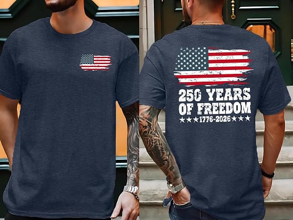 Men's 250 Anniversary USA Shirt American Flag T Shirt 250 Years America Anniversary Shirt Patriotic Shirts Tops - 5
