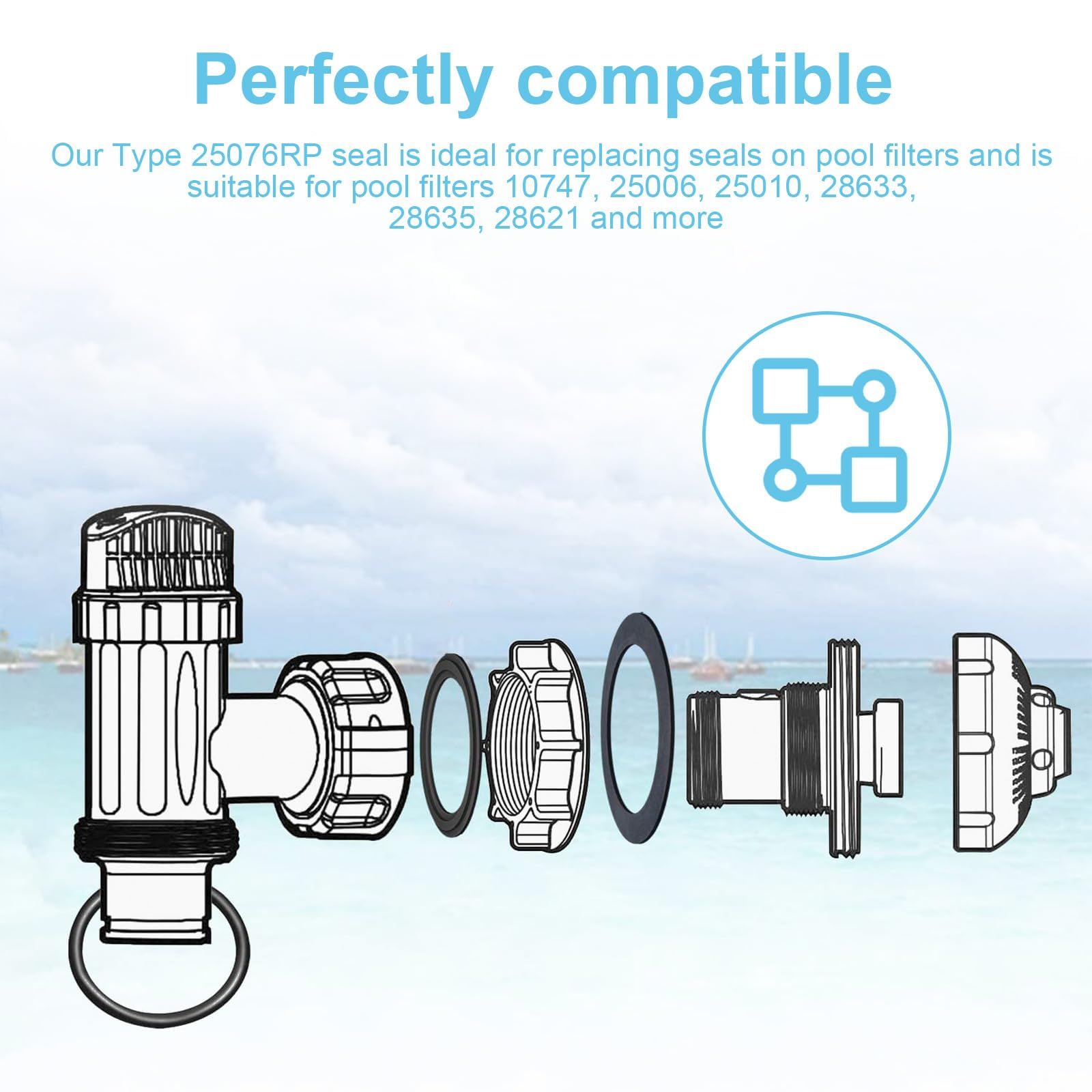 Kit De 12 Joints Toriques Et Rondelles Pour Pompe Piscine - Compatible 10745, 10262, 10255 - Caoutchouc Haute Qualité