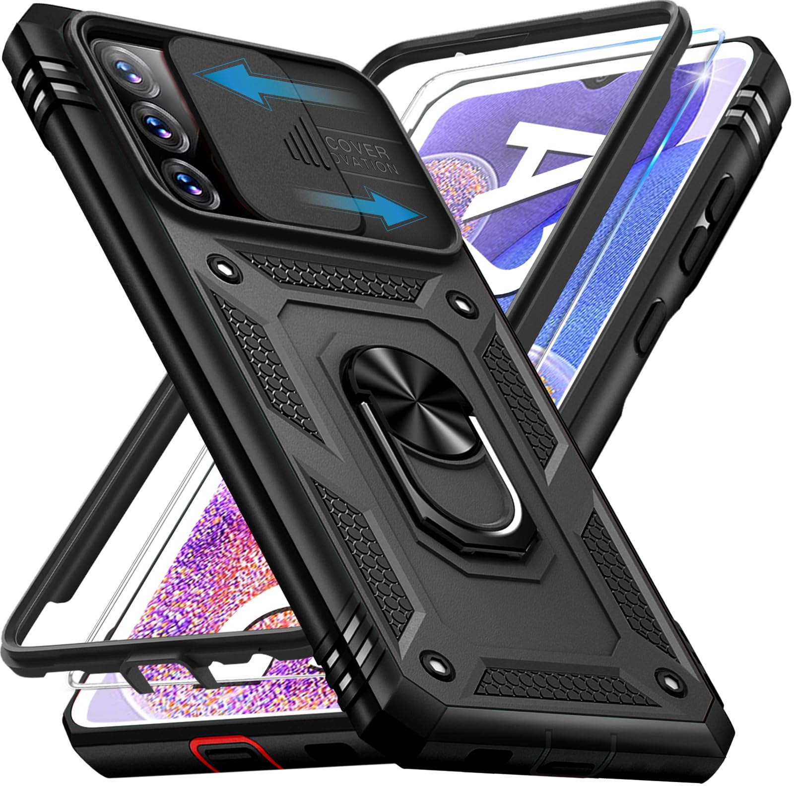 Giyer für Samsung Galaxy A51/A52/A53/A54/A55/A56/A57/A13/A17/A33/A34/A35/A36/A37 Hülle mit Schutzfolie