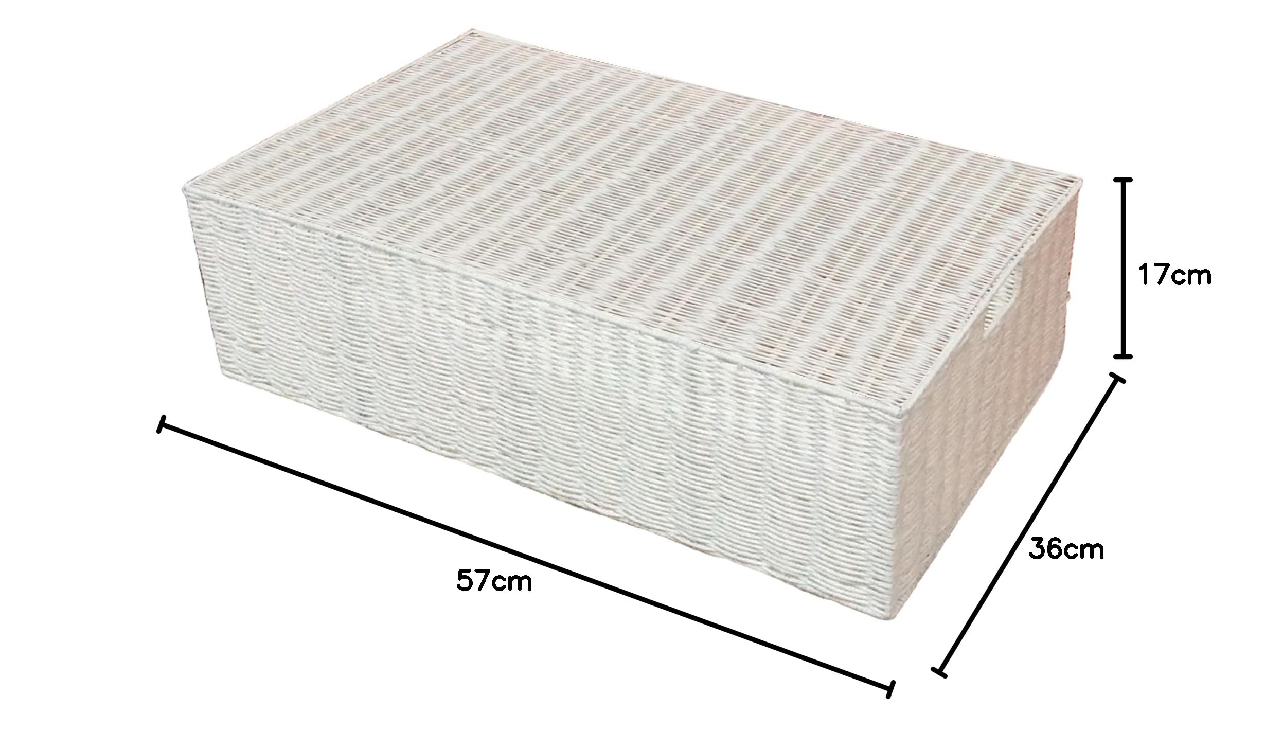 Boîte De Rangement Dessous De Lit Blanc Transparent Avec Couvercle 28l