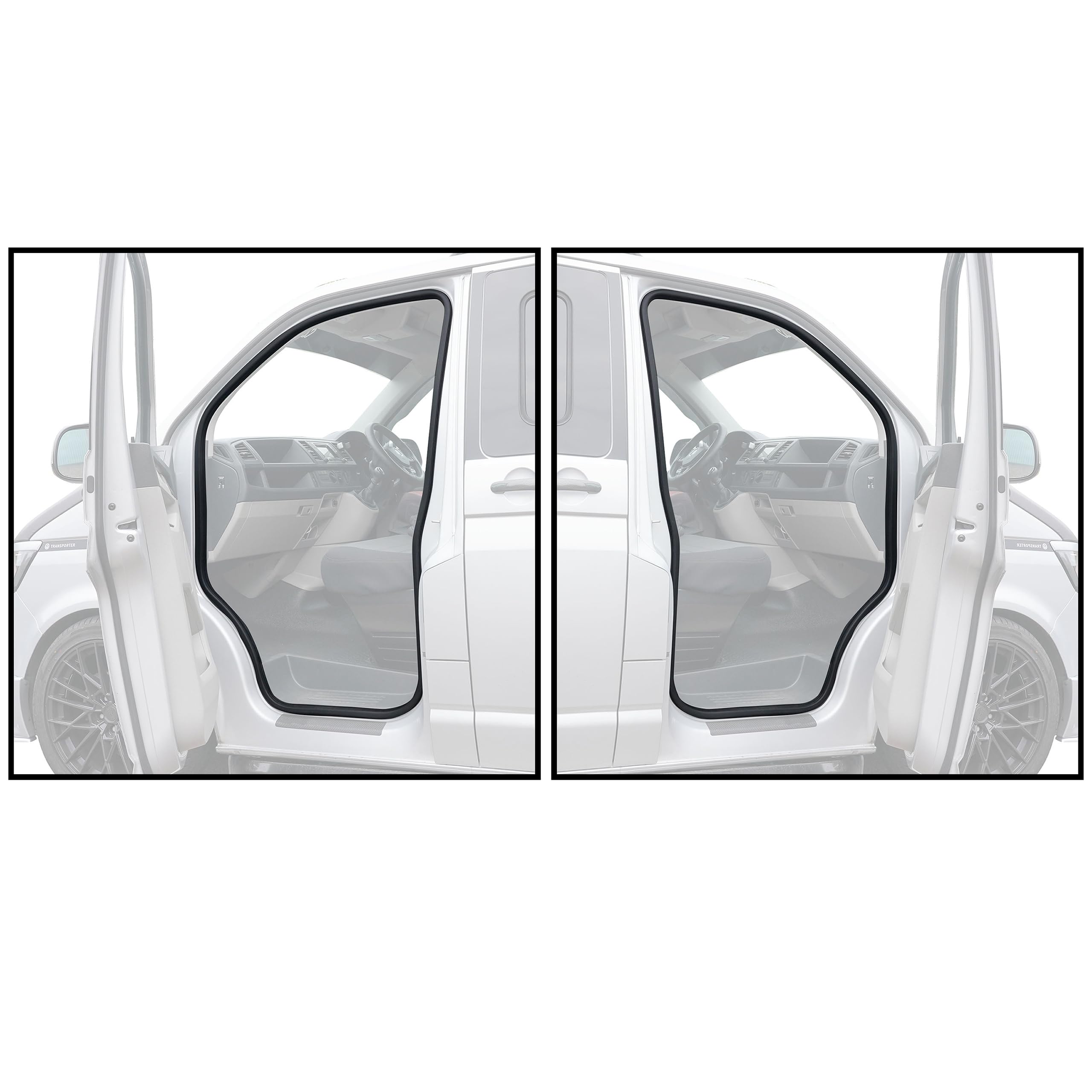 INLY 4 Tlg Türdichtung Gummidichtung Tür Abdichtung Vorne Links + Rechts Komplettset kompatibel mit Transporter T5 T6 T7 (ab 2003) 7H0837565A 7E0837911B
