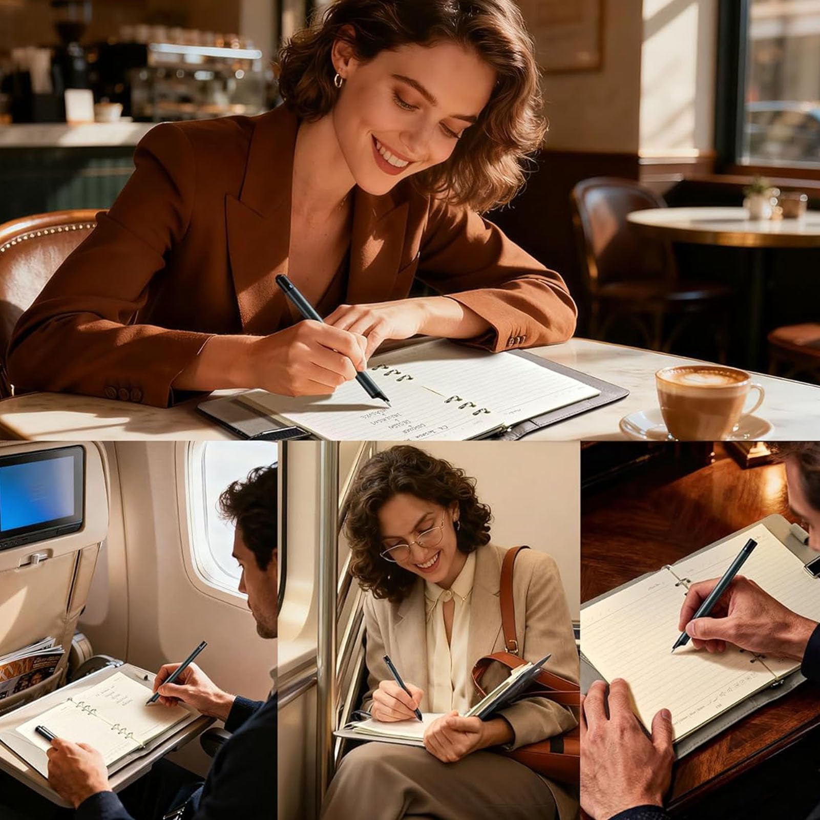 Jectse Ensemble de Carnet et Stylo Numérique A5 Rechargeable avec Stylo Intelligent en PU et Application pour Les études, Le Travail, la Prise de Notes et Le Dessin.