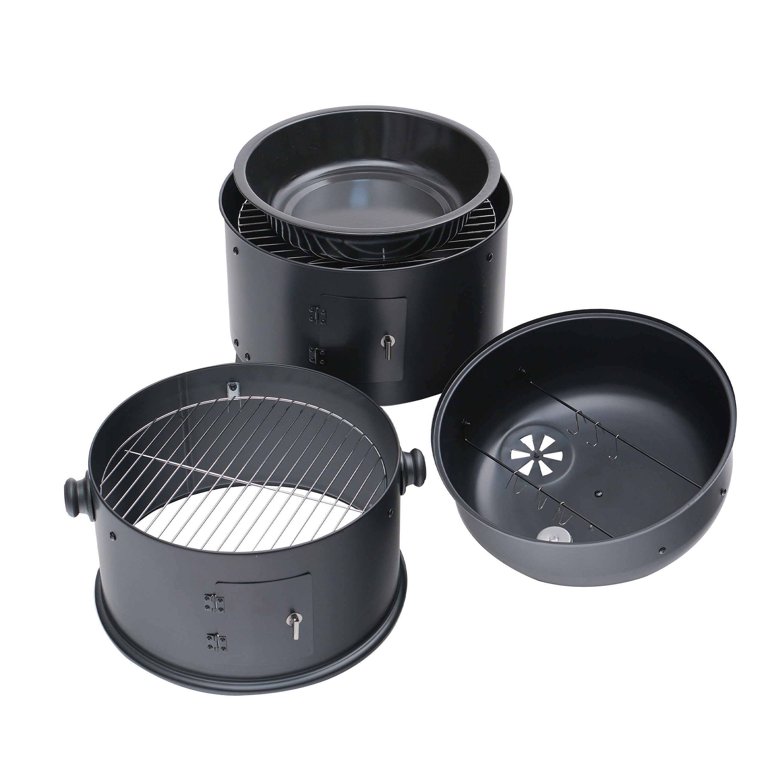 Relaxdays Smoker 3in1 Affumicatore/Griglia/Cottura, nero
