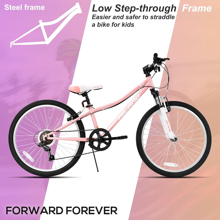 Hiland 24 Inch Mountain Bike for Kids Age 7-12,Shimano 7