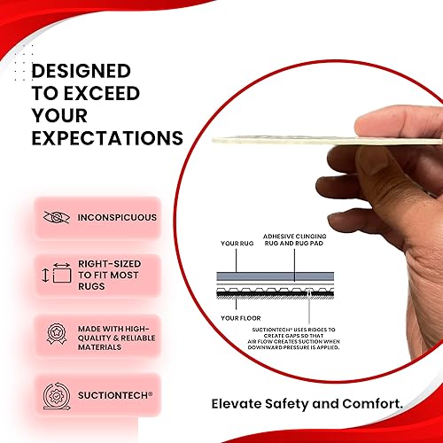 Miniatura 5 de Agarres para alfombras, almohadillas antideslizantes y cinta adhesiva para debajo de la alfombra, adhesivo antideslizante para evitar