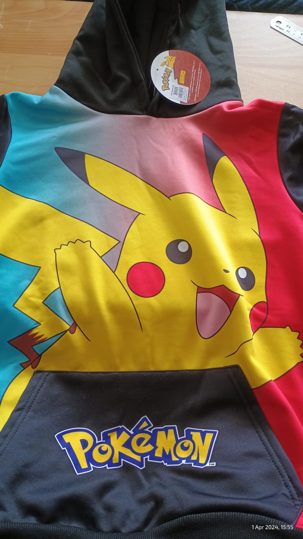 Felpa Con Cappuccio Pokémon Pikachu Per Bambini | 100% Cotone, Design Da Giocatore Per Bambini E Ragazzi - Foto 5