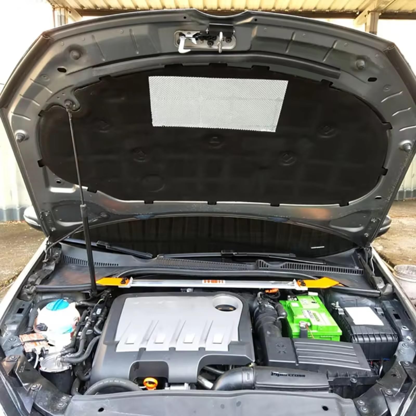 Dämmung Haube Vorne Motorhaube Isolierung Pad Wärme Sound Baumwolle Schalldichte Matte Abdeckung Schaum Feuerfeste Kompatibel Mit Vw Für Golf 6(Black)