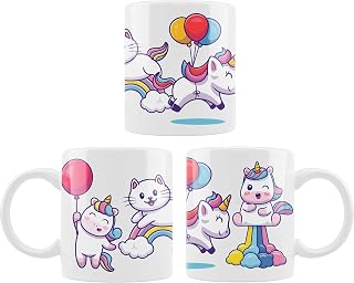 mug HAPPY UNICORNS - ceramic Super Mug - Novelty Office Birthday Christmas Coffee Gift Tea Cup Present Funny Mug