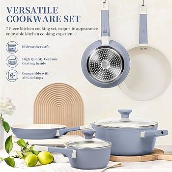 ノンスティック調理器具セット 取り外し可能なハンドル付きの鍋とフライパンセット Amazon.co.jp: IKTU セラミック鍋とフライパンセット ノン