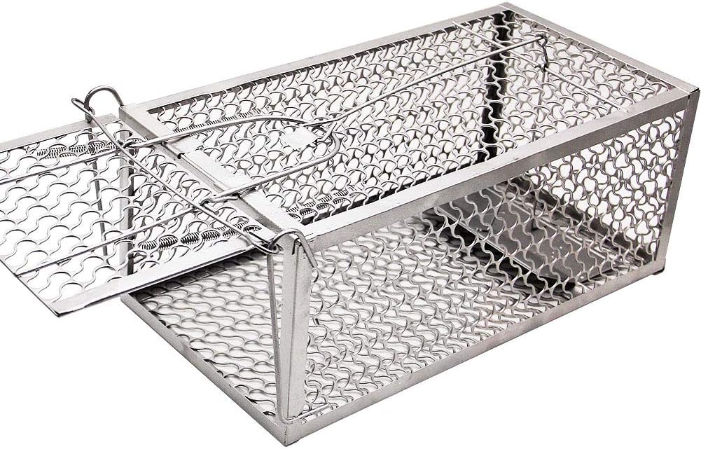 Lulu Home Mouse Trap, Humane Live Mouse Cage Trap for Mice, Rats, One Door Catch and Release, Silver