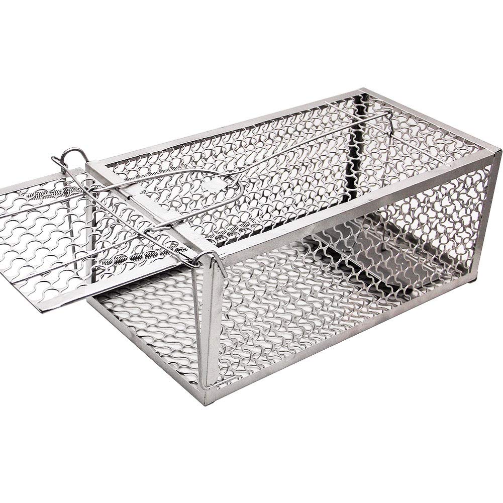 Lulu Home Mouse Trap, Humane Live Mouse Cage Trap for Mice, Rats, One Door Catch and Release, Silver