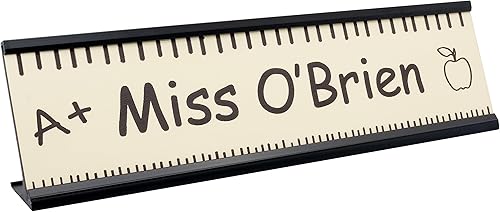 LEHRER Schreibtisch Namensschild oder Türschild - Material de señalización de grabado láser - Tolles Schule Lehrer wertsteigerung Geschenk macht.