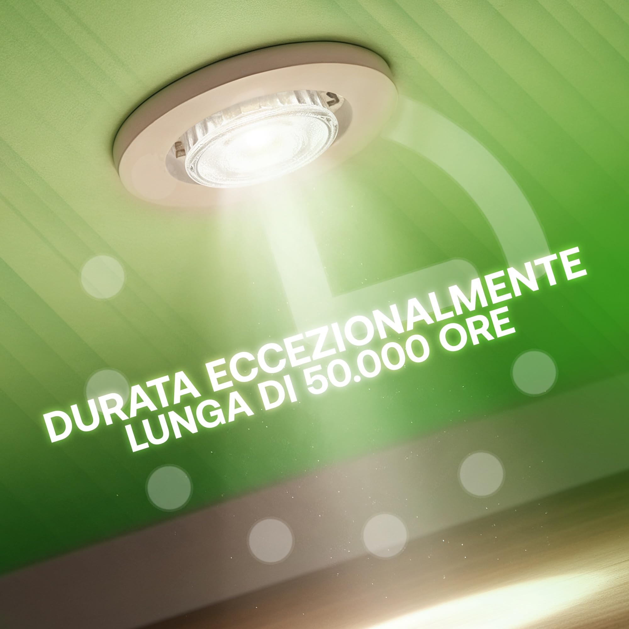 greenandco 10 Lampadine GU10 LED 3000K | sostituisce 44W | bianco caldo 3000K | 2.5W 450lm | 100° | senza sfarfallio | classe di efficienza energetica A | lampadina LED 230V | non dimmerabile