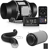 Vista 13 de iPower Ventilador inteligente de conducto en línea de 4 pulgadas con control de temperatura de humedad a través de la aplicación Bluetooth y WiFi