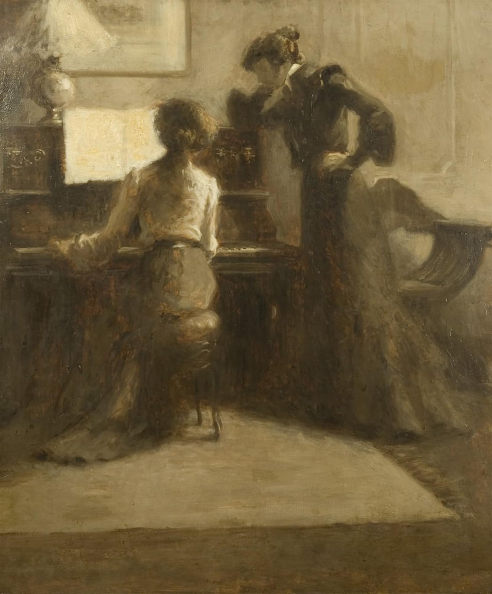 SERENDIPITP Retro Picture Poster Wall Art Pictures Painting the Pianist by Eugène Carrière Wall Art Canvas Print for Wall Decor 60x90cm