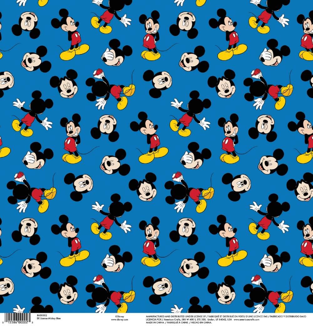 Carton Disney Mickey bleu 30,5x30,5 cm EK Success papier scrapbooking