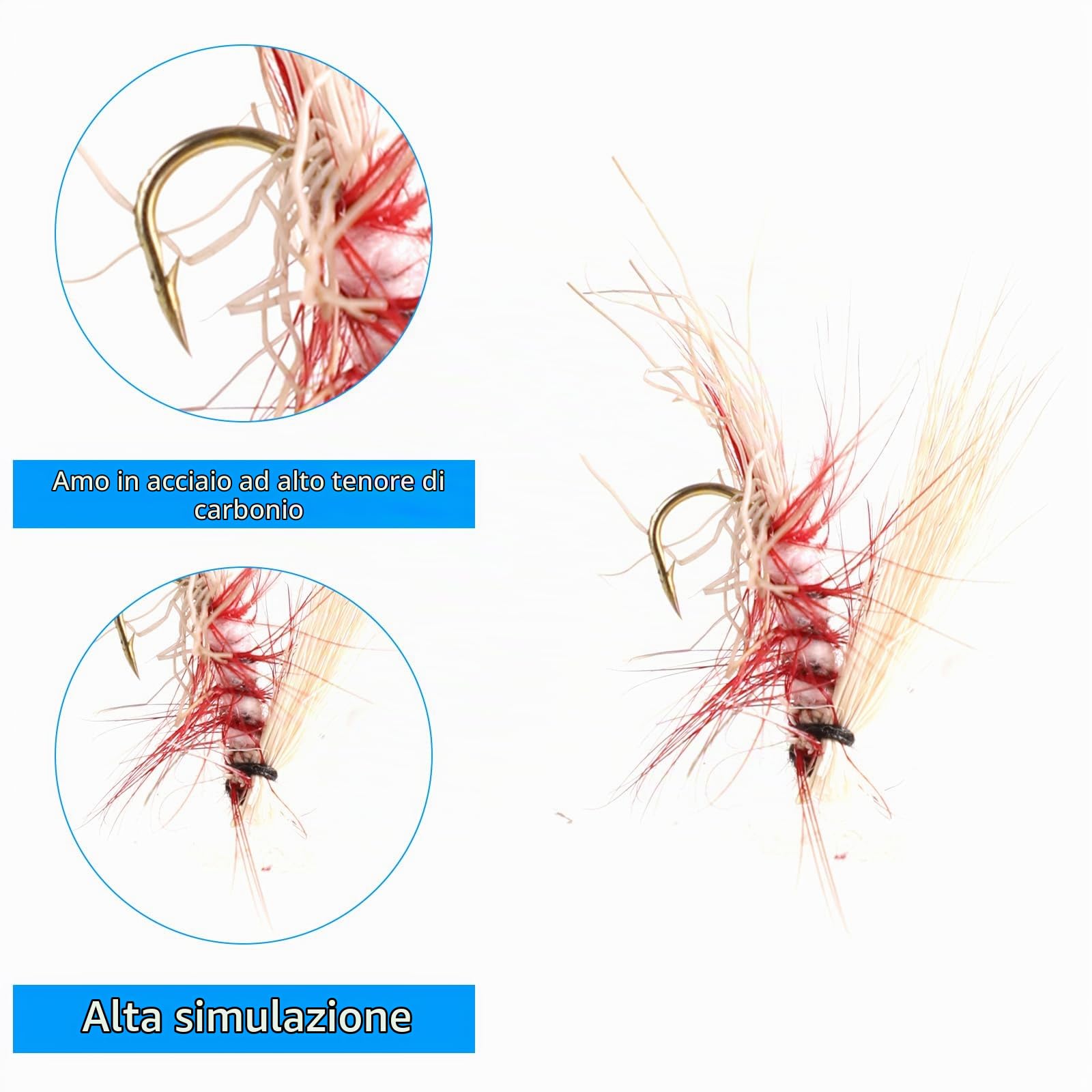 100 Pezzi Kit Pesca a Mosca, Mosche da Pesca con Scatola di Immagazzinaggio Mosche Secche Ninfe Streamer Esche a Mosca Esca Amo per Trota Spigola Salmone Pesca a Mosca Accessori Regalo