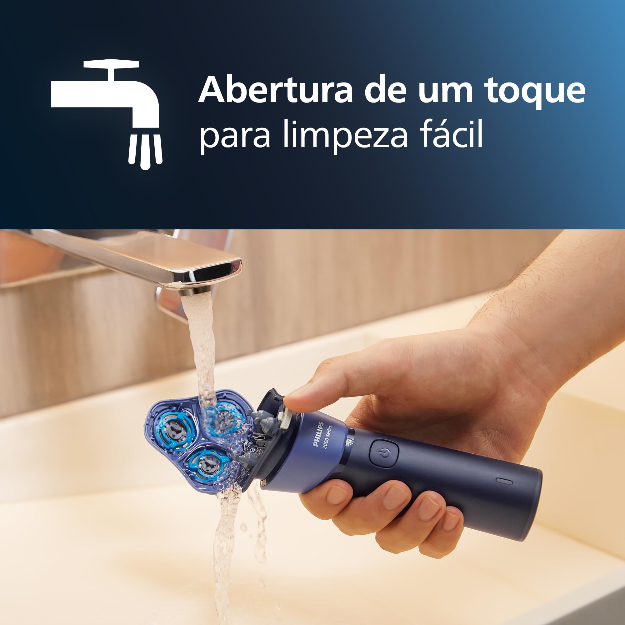 Philips Serie 2000 S2885/00 Herrenrasierapparat Rotationstrasierer Blau