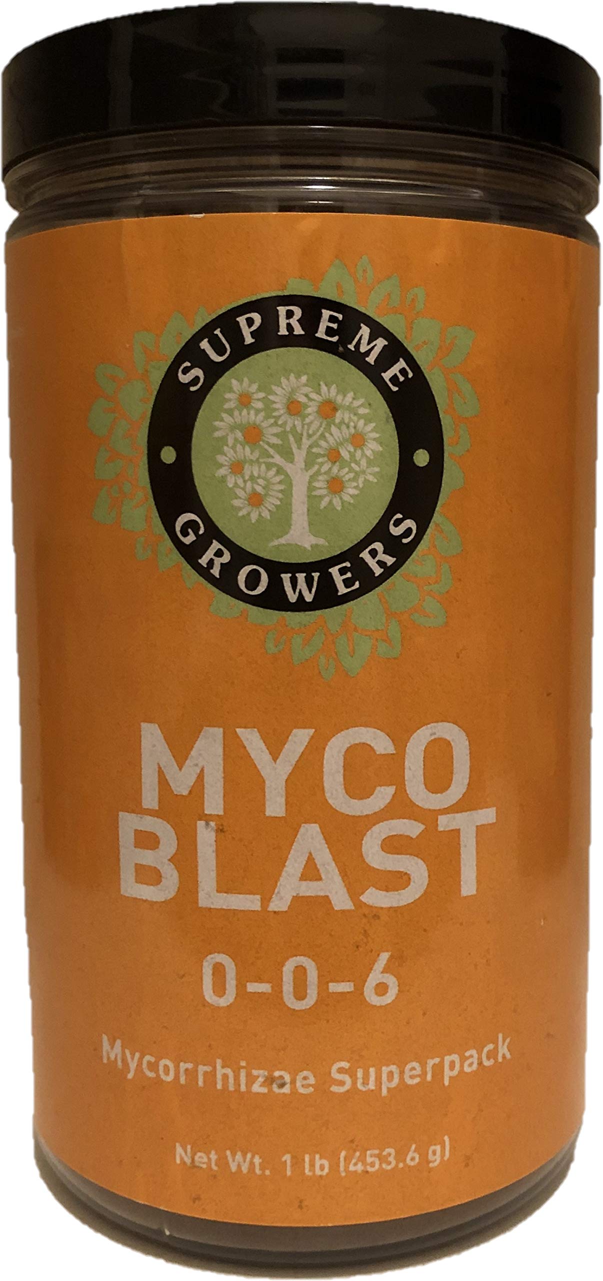 Myco Blast Concentrate 1lb Bottle Makes 94 Gallons by Supreme Growers Single Use Inoculant Coats Plant Roots Enhances Soil Fertility Fortified with Trichoderma