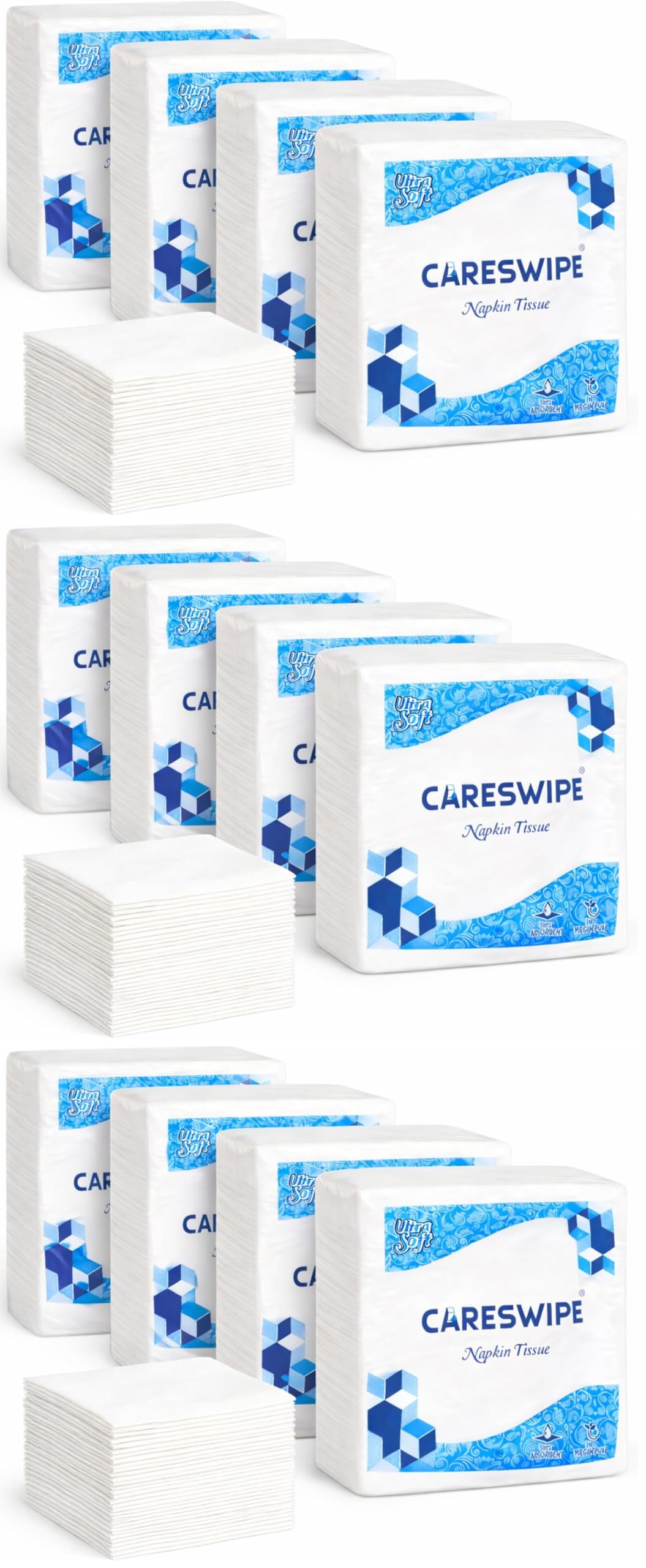 Soft Paper Napkins - 400 Sheets | Careswipe -7