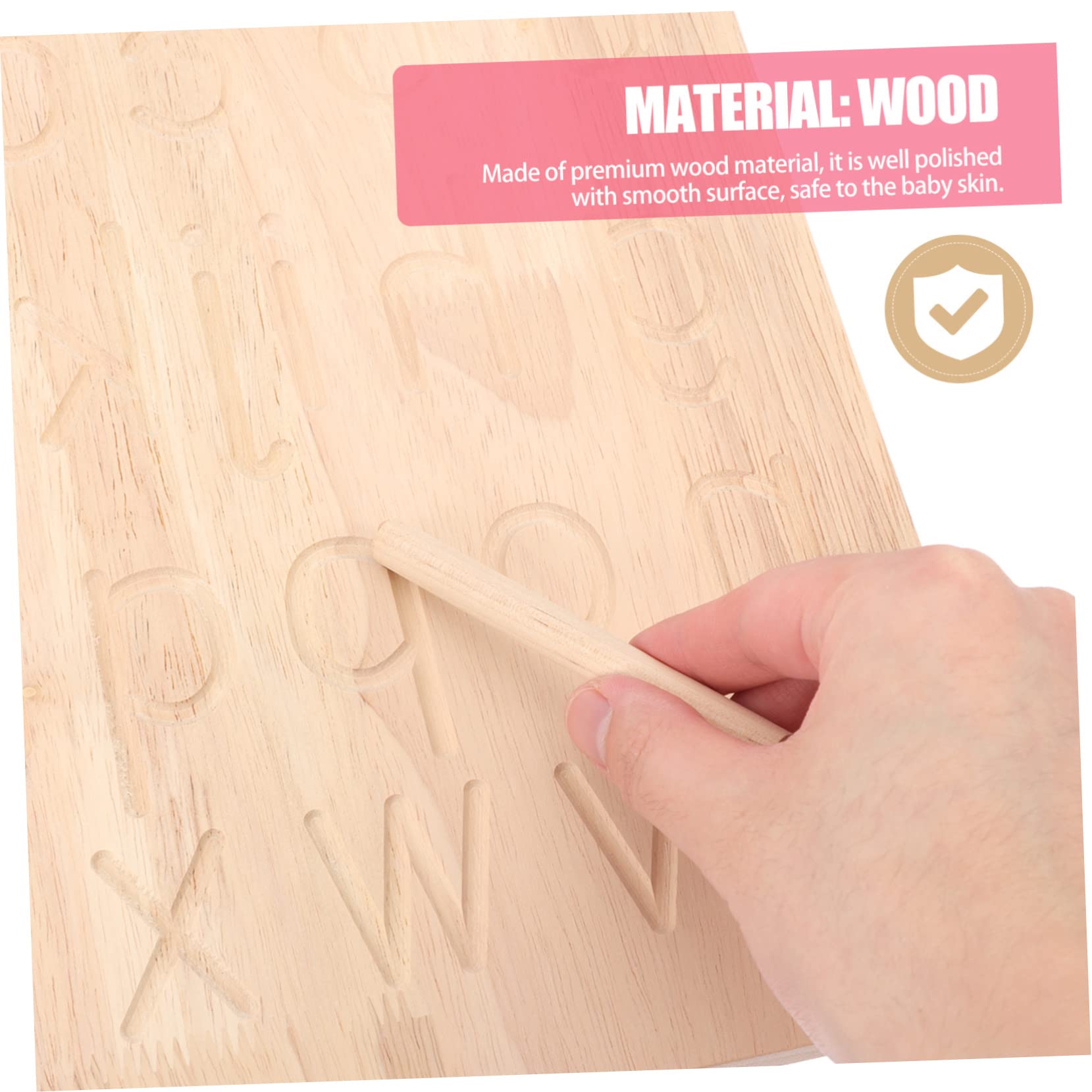 Tablero de Trazado de Caracteres de Madera Doble Cara para Niños | Color Caqui, 1 Juego, Superficie Lisa y Bien Pulida, Uso en Homeschooling y Exterior