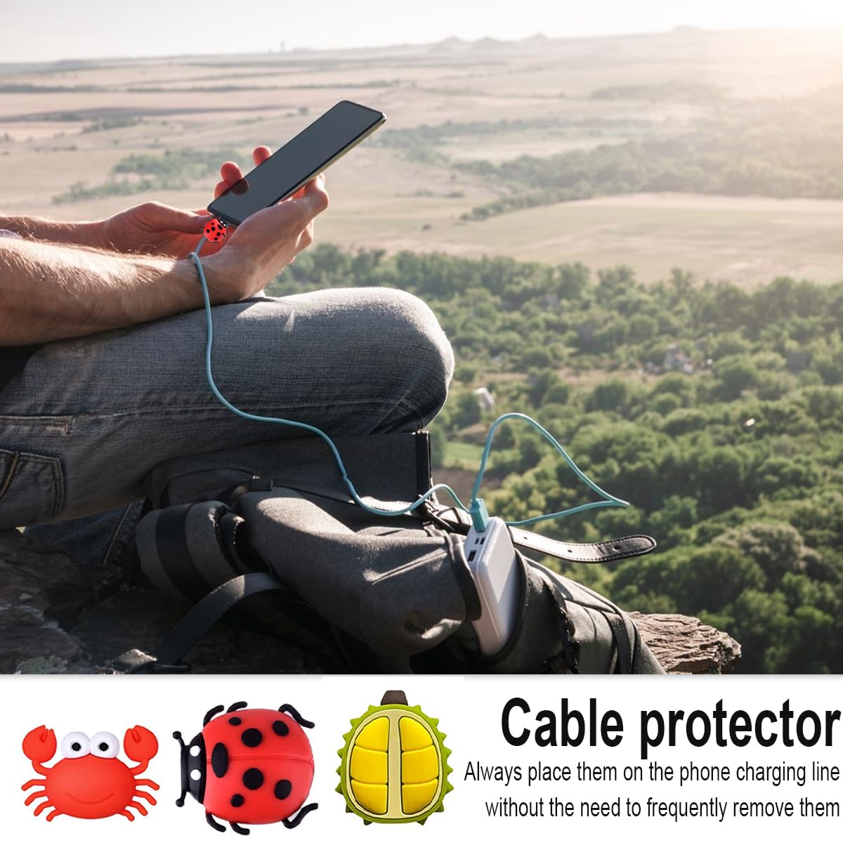 Proteggi Cavo - Protettore Frutta Animale Cartone Animato, Protezione Caricatore per Animali, Prevenire Rottura USB Phone