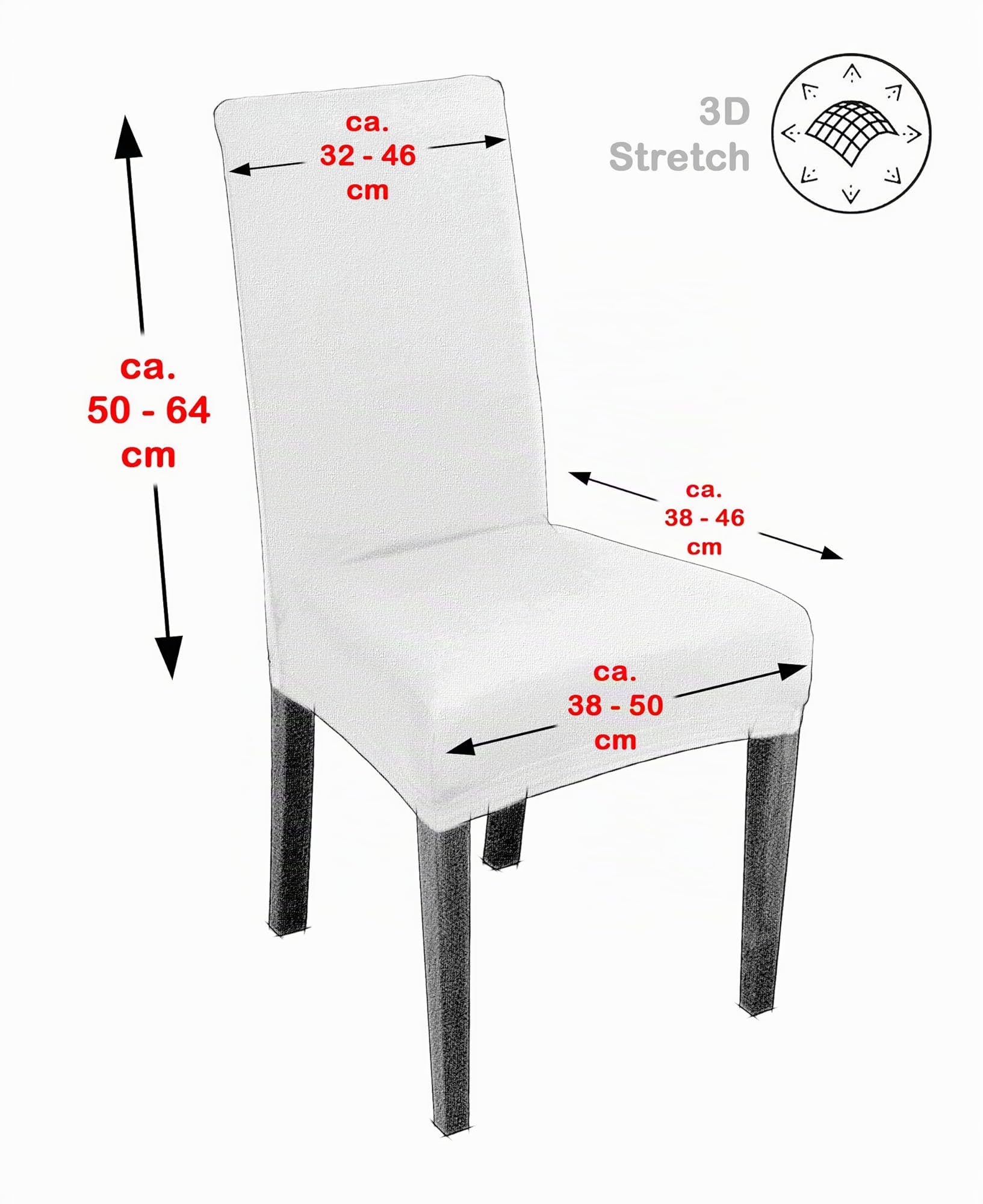 BEAUTEX Stuhlhussen Samt Stretch Stuhl & Schwingstuhl 6er Set Olivgrün LEA | 95% Polyester, 5% Elasthan, weiche Velours-Oberfläche, Rundum-Gummizug, 30 °C waschbar, faltenarm, formstabil & langlebig