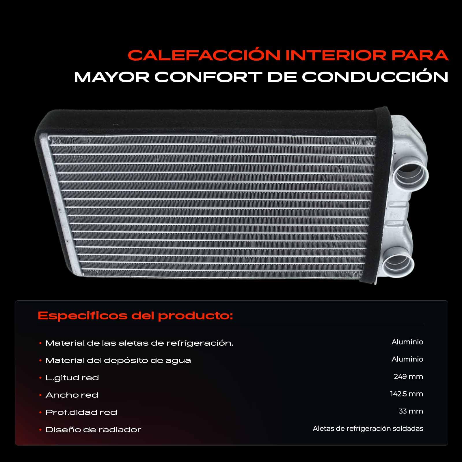 Frankberg Intercambiador de calor para calefacción interior | Compatible con Primastar Bus X83, Trafic II Bus JL, Vivaro Combi X83, Trafic II Kasten FL, Trafic II Pritsche/Chasis EL