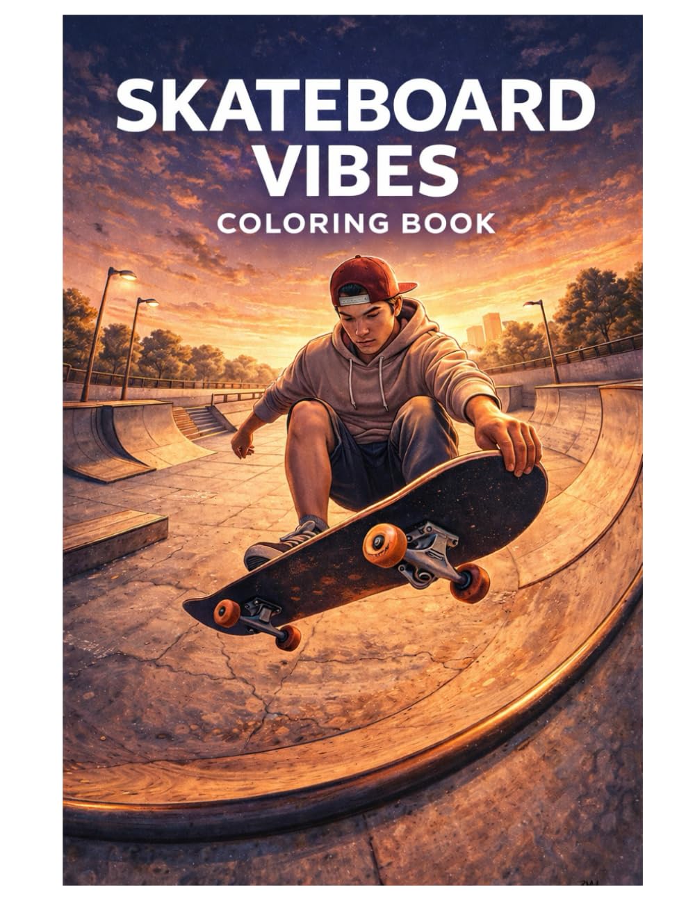 Skateboard Vibes Coloring Book: Dynamic Skateboard Scenes for Kids, Teens, and Adults