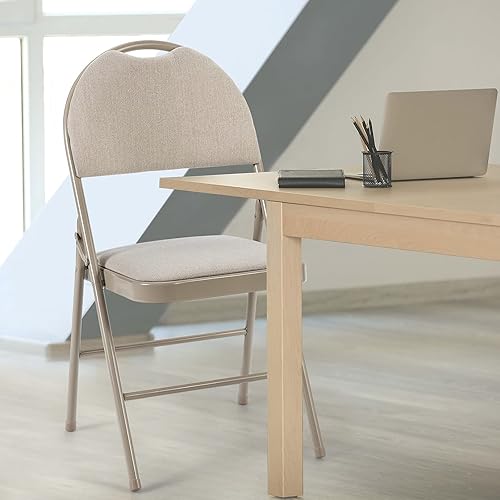 Miniatura 2 de ARLIME 6 sillas plegables con asientos acolchados, asientos plegables acolchados con agujero para asa, asiento tapizado, marco de acero, silla
