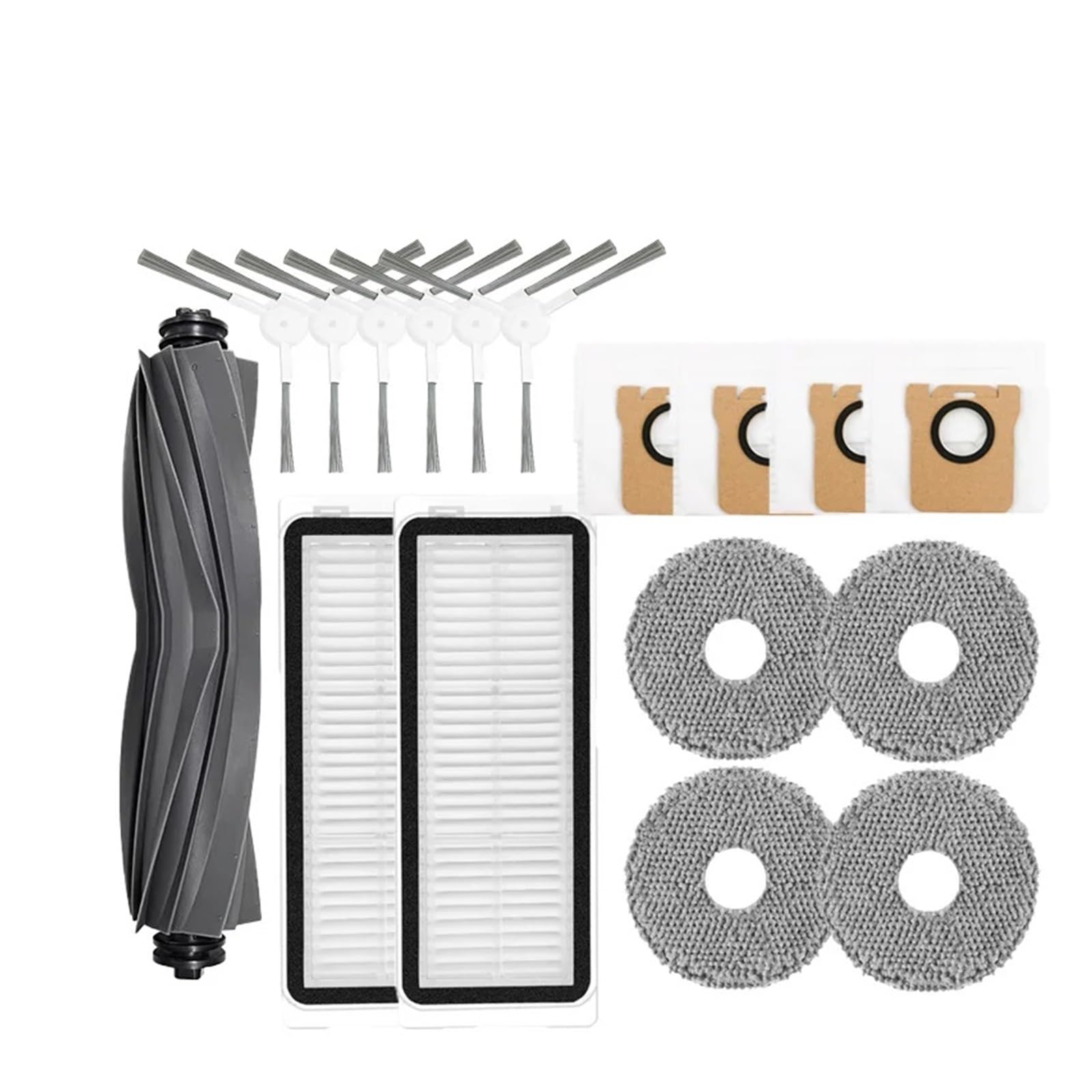 Kicici Compatible With Dreame L20 Ultra / L30 Accessories Main Side Brush Hepa Filter Mop Dust Bag Robot Vacuum Cleaner Replacement Parts(Black)