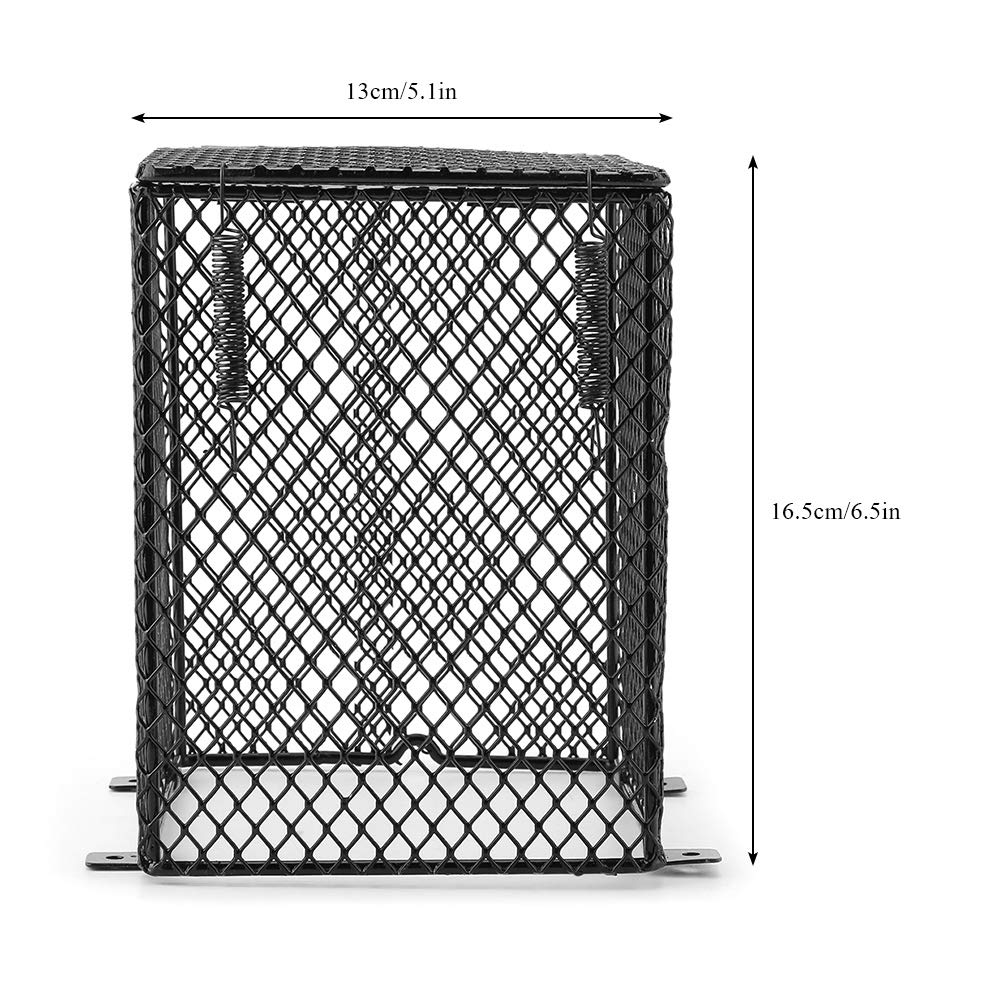 Pssopp Reptile Heater Guard Anti-Scald Heating Bulb Lamp Enclosure Cage Protector Heat Light Mesh Cover Lampshade for Day Night Lights Ceramic Light Bulb Spotlight(Cubiod) - Image 4