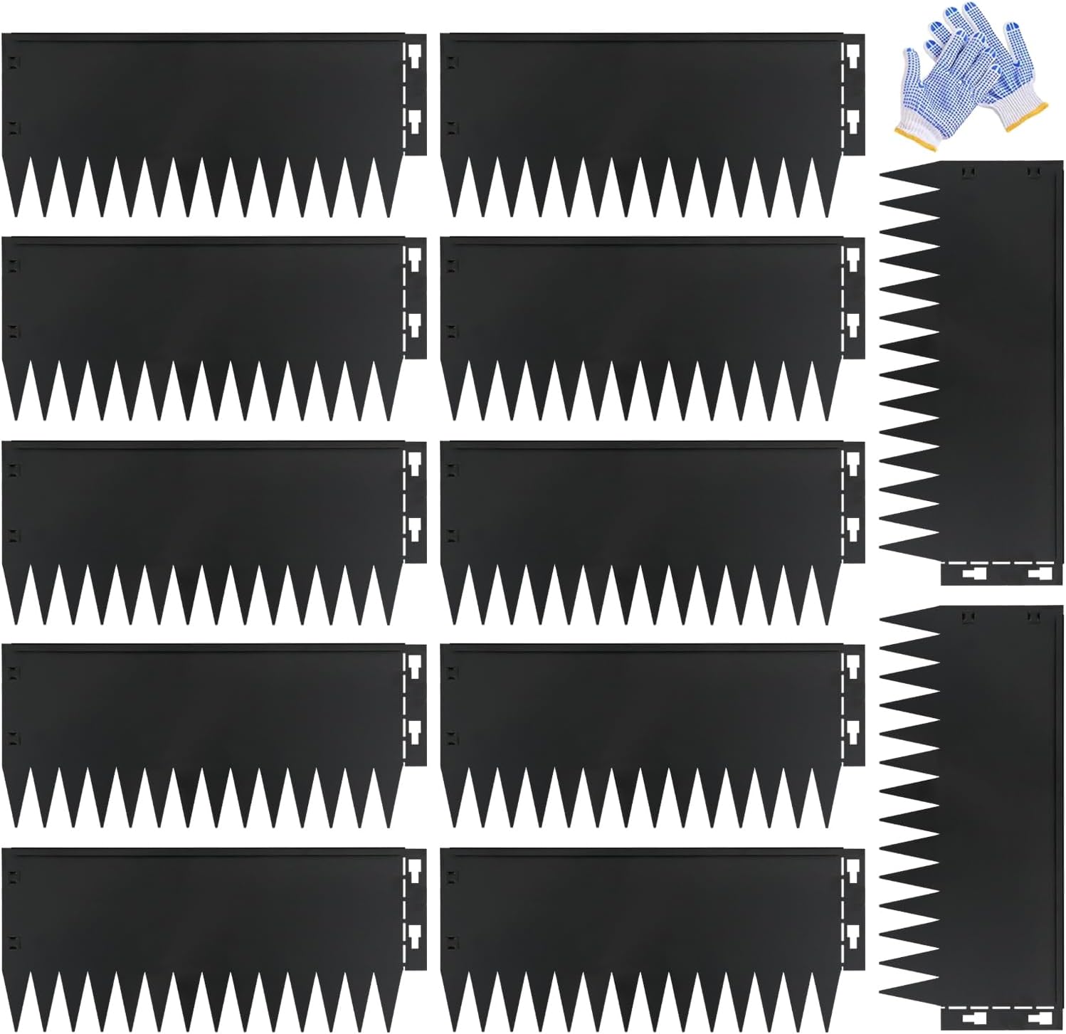 Metal Lanscape Edging 20“ L * 10” H Strips Black Steel Edging for Lanscape 12pcs for Enhanced Garden, Yard, Park, DIY Outdoor Patio (Black, 10 inch)