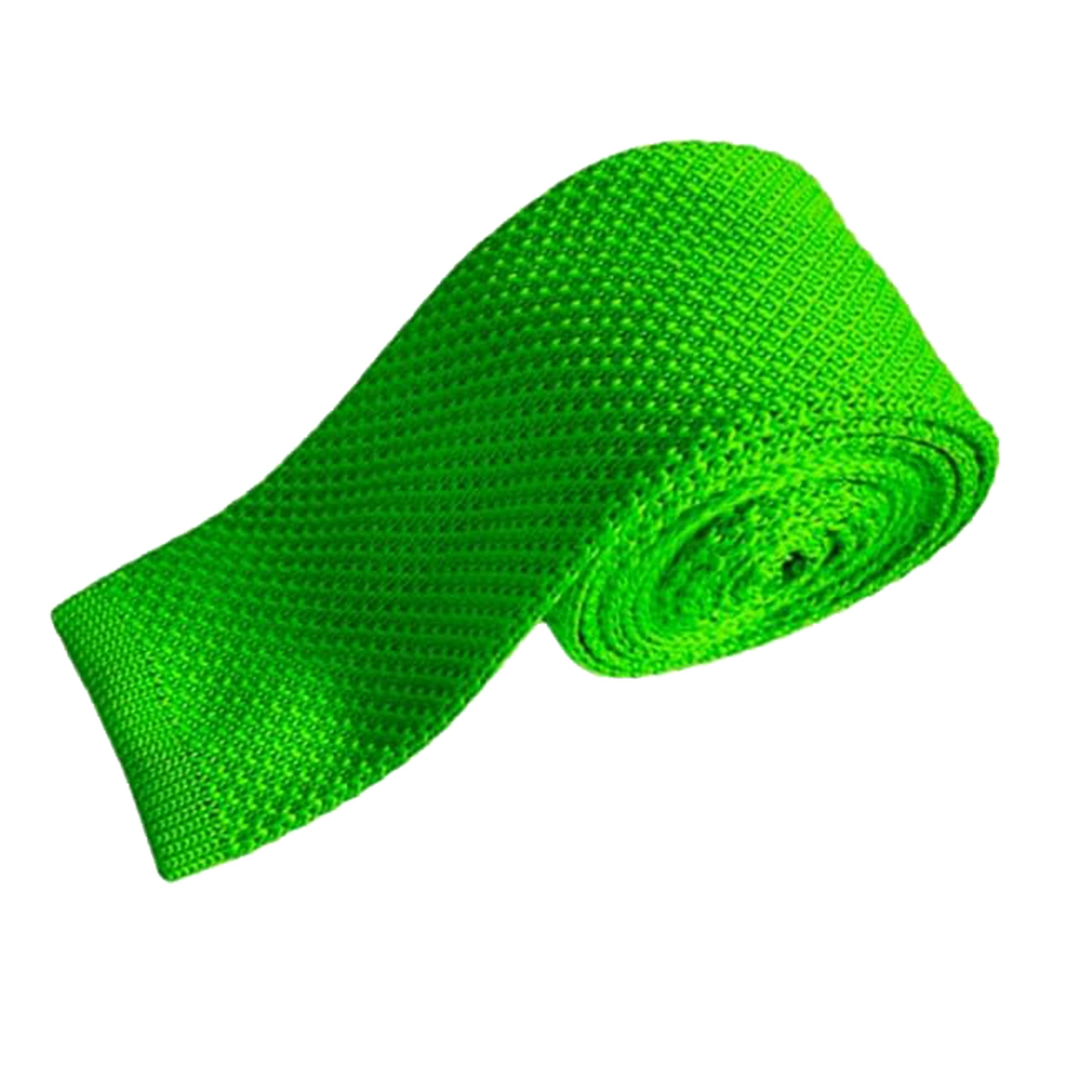 Men's Knitted Tie, Solid Green Necktie, Narrow Skinny Slim &Trending Designer Necktie-image-0