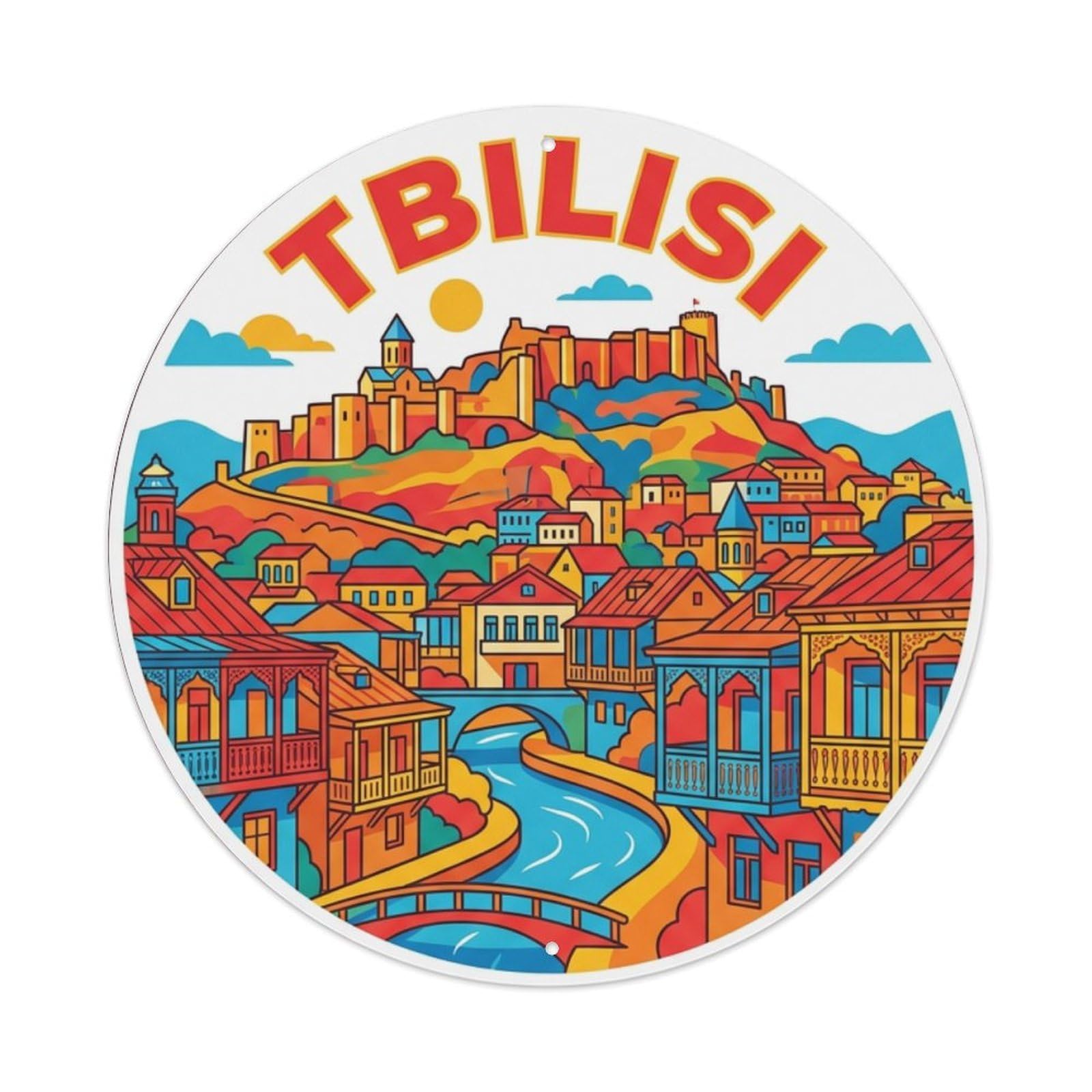 Travel Retro Georgia Tbilisi Metal Tin Sign
