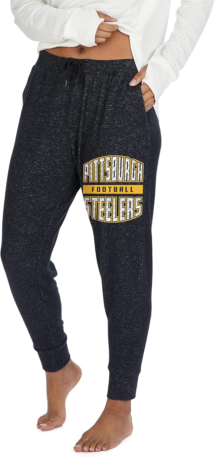 Zubaz Women's NFL Team Womens Marled Super Soft, Lightweight Jogger Pant