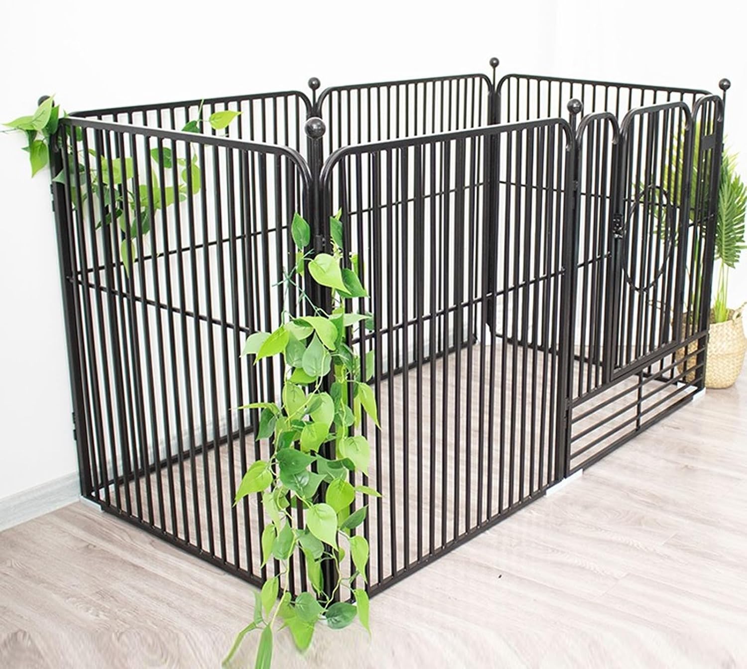 Heavy Duty Dog Crate Indoor Dog Pen Extra Large Space Free Combination Thick Wire Collapsibles Animal Pen Suitable for All Types of Dogs Black 6 Pieces(Black,180 * 90 * 100cm)