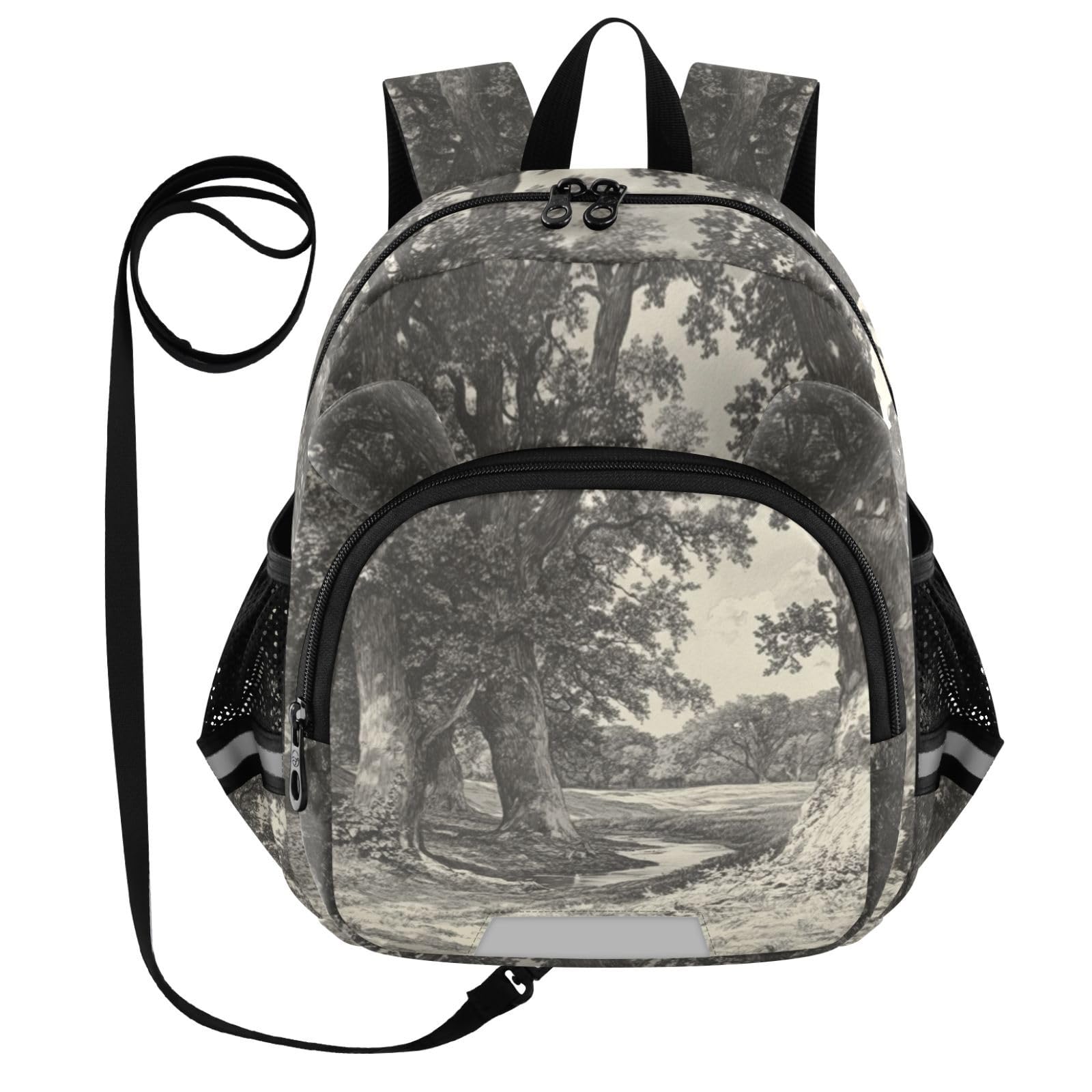 River Oak Sepia Toddler Harness Backpack for Boys Girls 3-6 Years Kids Backpack with Anti Lost Safety Leash Child Leash Backpack for Walking Travel Preschool